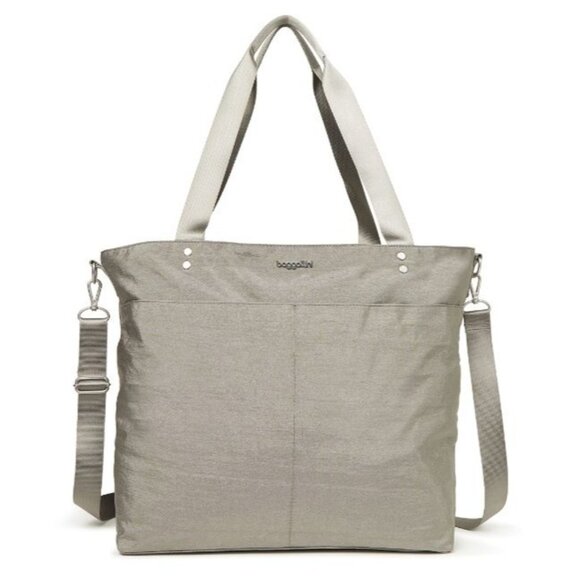 Baggallini Large Carryall Tote in Sterling Shimmer/Gray - Picture 1 of 11